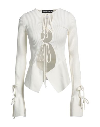 Andreädamo Andreādamo Woman Cardigan Ivory Size S Viscose, Polyester, Polyamide, Elastane In White