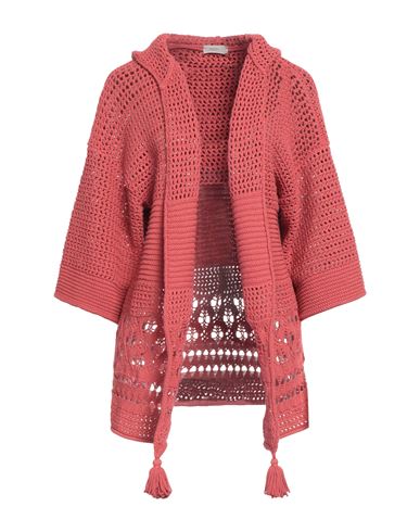 Shop Agnona Woman Cardigan Rust Size S Viscose, Polyester, Metallic Fiber In Red