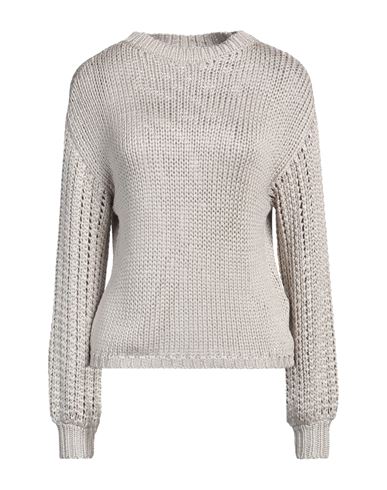 Agnona Woman Sweater Beige Size L Silk, Polyamide, Metallic Fiber In Beige