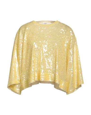 Shop Celine Woman Sweater Yellow Size S Silk, Cotton