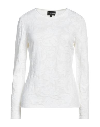 Emporio Armani Woman Sweater White Size 16 Viscose, Polyamide, Elastane
