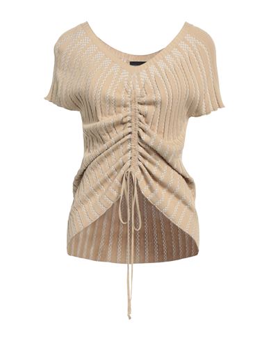 Emporio Armani Woman Sweater Sand Size 14 Viscose, Polyester In Beige
