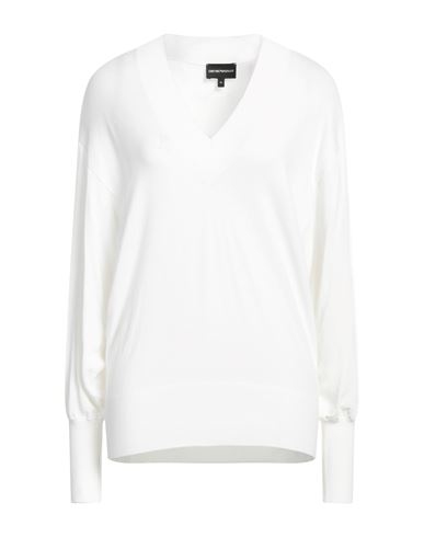 Emporio Armani Woman Sweater White Size 6 Viscose, Polyester