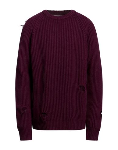 Frankie Morello Man Sweater Purple Size M Wool In Brown