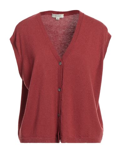 Crossley Woman Cardigan Brick Red Size S Wool, Cashmere