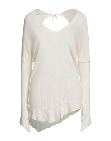 Liviana Conti Woman Sweater Cream Size 6 Wool, Silk In White