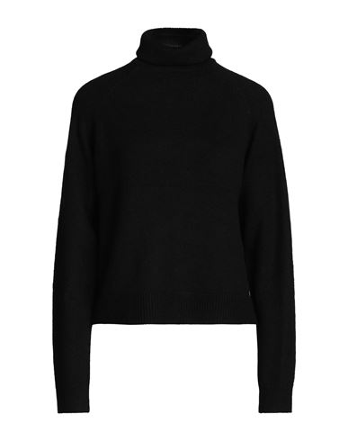 Pieces Woman Turtleneck Black Size M Recycled Polyester, Polyester, Acrylic, Elastane