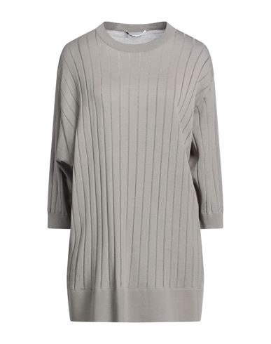 Agnona Woman Sweater Grey Size S Cotton, Silk In Gray