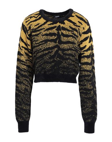 Gcds Woman Sweater Black Size L Textile Fibers, Cotton, Metal, Elastane