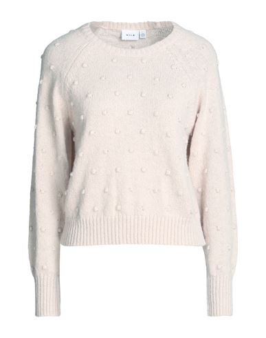 Vila Woman Sweater Beige Size L Polyester, Recycled Polyester