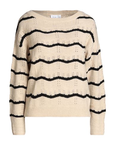 Vila Woman Sweater Beige Size Xl Acrylic, Recycled Polyester, Polyamide, Polyester