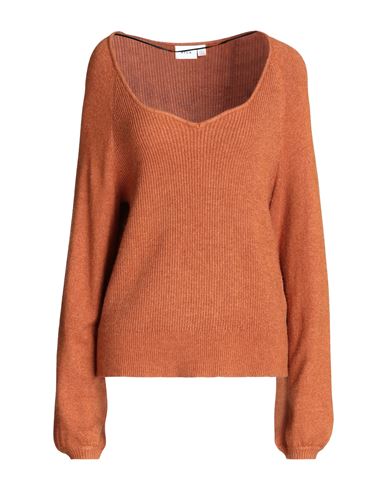 Vila Woman Sweater Camel Size M Viscose, Nylon, Polyester In Beige