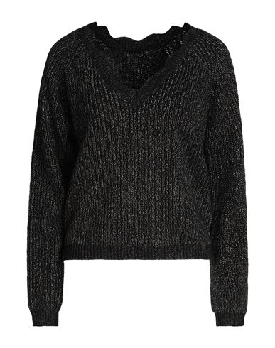 Vila Woman Sweater Black Size L Acrylic, Recycled Polyester, Polyamide