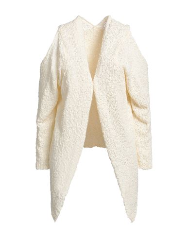 Shop Solotre Woman Cardigan Cream Size Onesize Cotton, Polyamide In White