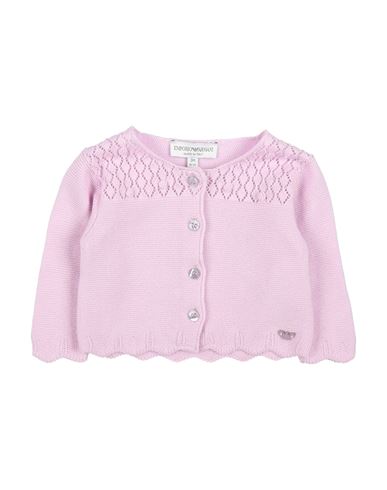 Shop Emporio Armani Newborn Girl Cardigan Lilac Size 3 Cotton In Purple
