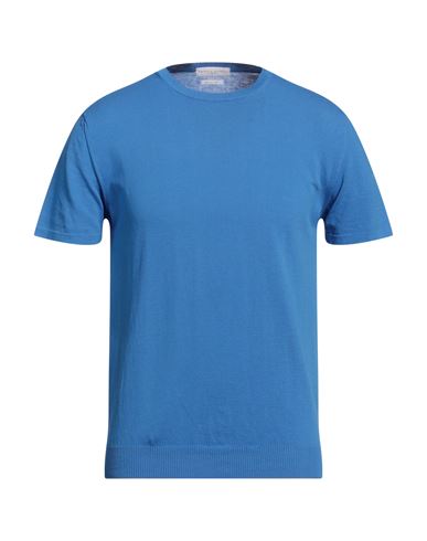 Shop Daniele Fiesoli Man Sweater Azure Size Xxl Cotton In Blue