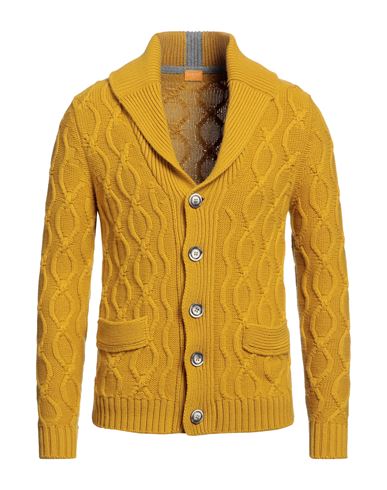 Svevo Man Cardigan Mustard Size 40 Cashmere In Yellow