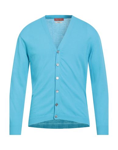Daniele Fiesoli Man Cardigan Azure Size L Cotton In Blue