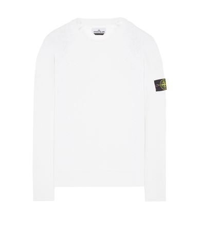 Stone Island Compass-badge Jersey-knit Jumper In White