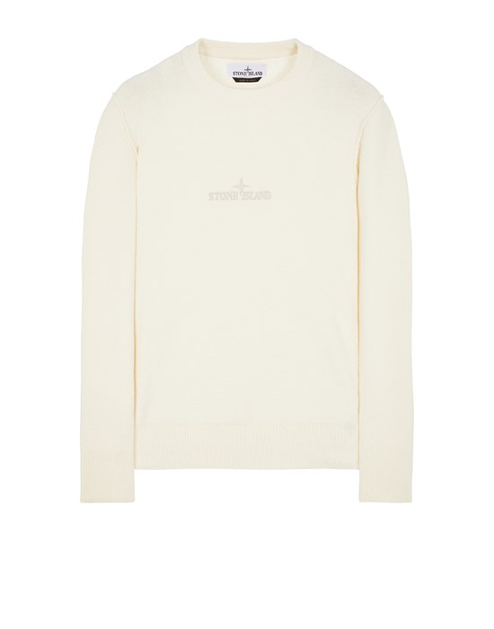 Stone Island Tricot Blanc Coton, Polyamide, Élasthanne In White