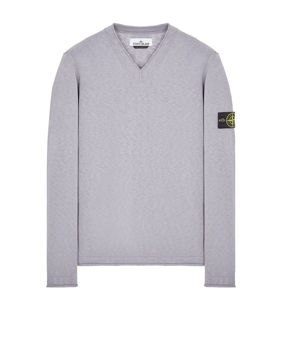 Shop Stone Island Tricot Gris Coton, Élasthanne In Gray