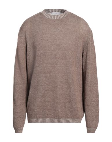 Shop Daniele Fiesoli Man Sweater Khaki Size Xxl Linen, Organic Cotton In Beige