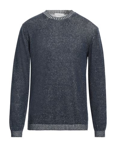 Shop Daniele Fiesoli Man Sweater Midnight Blue Size Xxl Linen, Organic Cotton