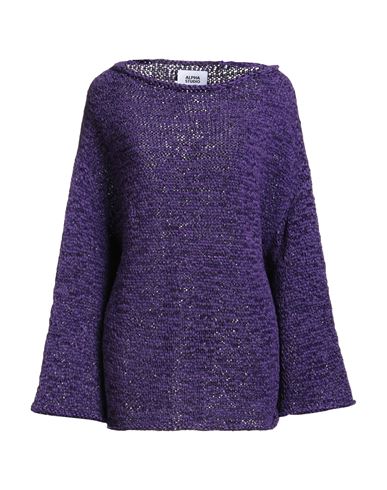 Alpha Studio Woman Sweater Purple Size 10 Polyester, Polyamide In Purple
