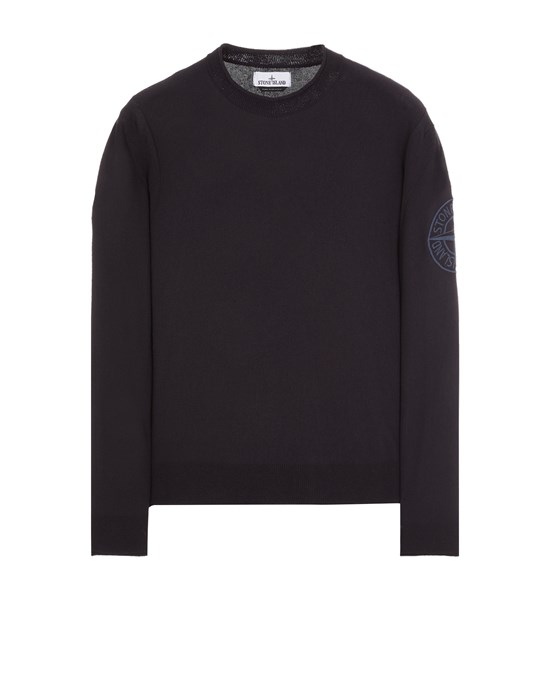 Shop Stone Island Sweater Blue Cotton