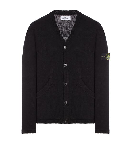 Stone Island Black Patch Cardigan In Black