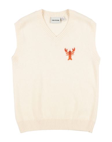 Mini Rodini Babies'  Toddler Sweater Cream Size 5 Organic Wool, Organic Cotton In White
