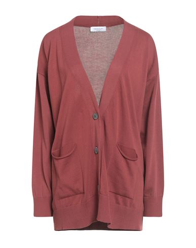 Fabiana Filippi Woman Cardigan Brick Size 4 Cotton, Ecobrass In Brown