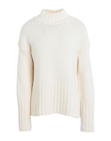 Barbour Woman Turtleneck Ivory Size 6 Cotton, Wool, Polyamide In White