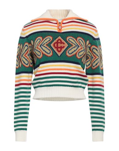 Casablanca Woman Embroidered Wool Blend Sweater In Multicolor