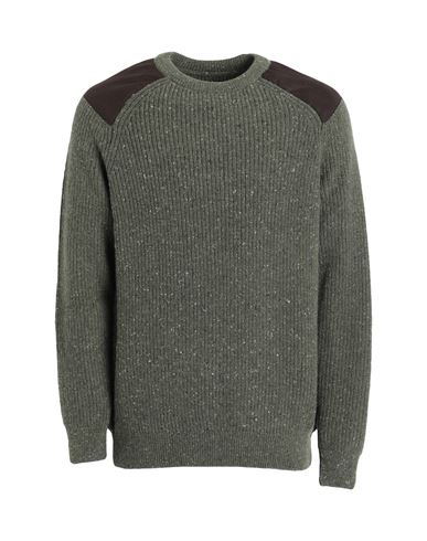 Barbour Man Sweater Military Green Size L Wool, Polyamide, Polyester In Green