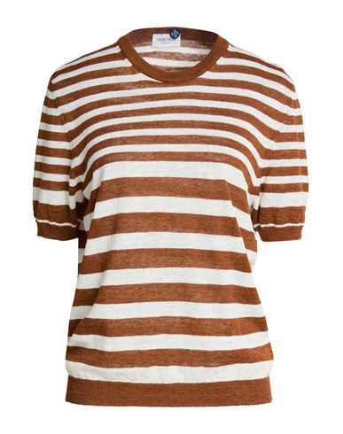 Heritage Woman Sweater Brown Size 14 Linen, Cotton, Polyester