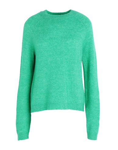 Pieces Woman Sweater Green Size M Recycled Polyester, Polyester, Acrylic, Elastane