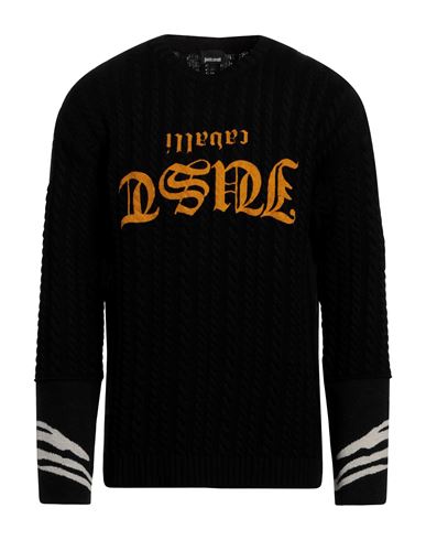 Just Cavalli Man Sweater Black Size M Wool, Polyamide, Viscose, Acrylic, Cashmere