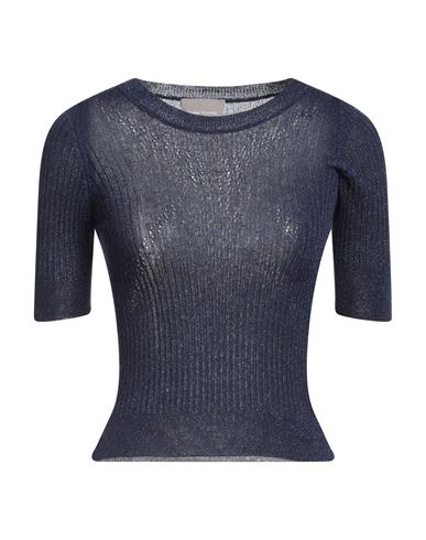 Vicolo Trivelli Woman Sweater Midnight Blue Size L Viscose, Polyamide, Metallic Fiber