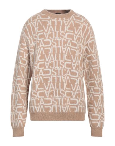 Just Cavalli Man Sweater Camel Size Xl Acetate, Polyamide, Mohair Wool In Beige