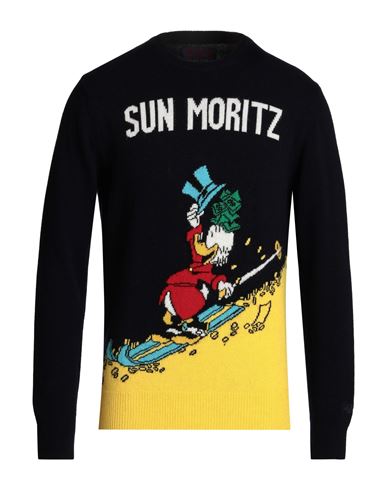 Mc2 Saint Barth Heron Man Sweater Midnight Blue Size L Wool, Viscose, Cashmere, Polyamide