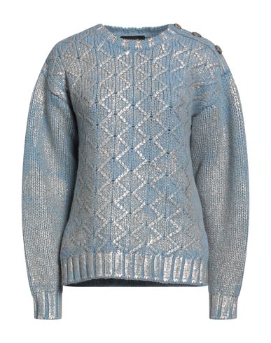 Rochas Woman Sweater Pastel Blue Size S Wool, Polyamide
