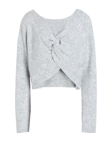 Pieces Woman Sweater Light Grey Size L Recycled Polyester, Acrylic, Synthetic Fibers, Alpaca Wool, W