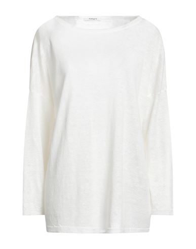 Kangra Woman Sweater Ivory Size 12 Linen In White