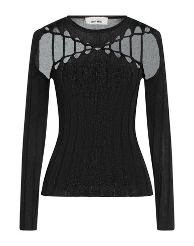 Circus Hotel Woman Sweater Black Size 4 Viscose, Polyamide, Metal, Polyester