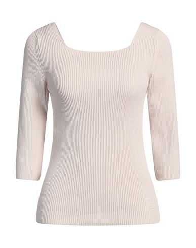 Fendi Square-neck Ribbed-knit Top In Pink