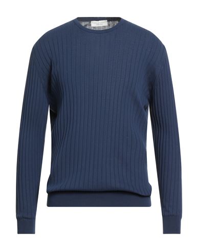 Filippo De Laurentiis Man Sweater Navy Size 48 Cotton In Blue