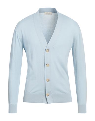 Filippo De Laurentiis Man Cardigan Sky Blue Size 40 Cotton In Blue