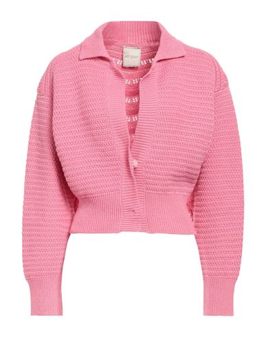 Shop Art Essay Woman Cardigan Pink Size Xs Cotton