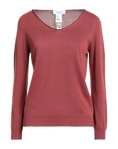 Fabiana Filippi Woman Sweater Brick Size 4 Cotton, Viscose, Polyester